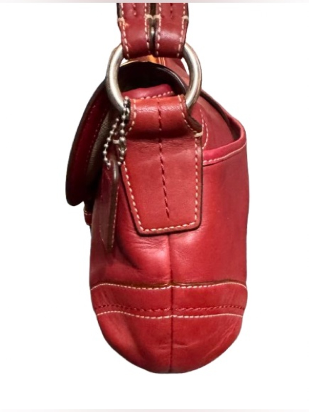 Coach F10910 Y2K Medium Soho Flap Shoulder Bag (Red) - EUC - Picture 7 of 11